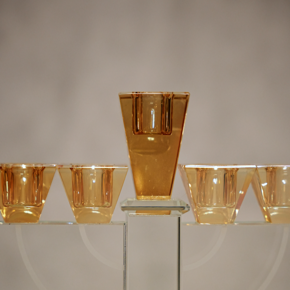 Coffret Hanoukia Design – Cristal K9 & Ambre – Architecture Moderne