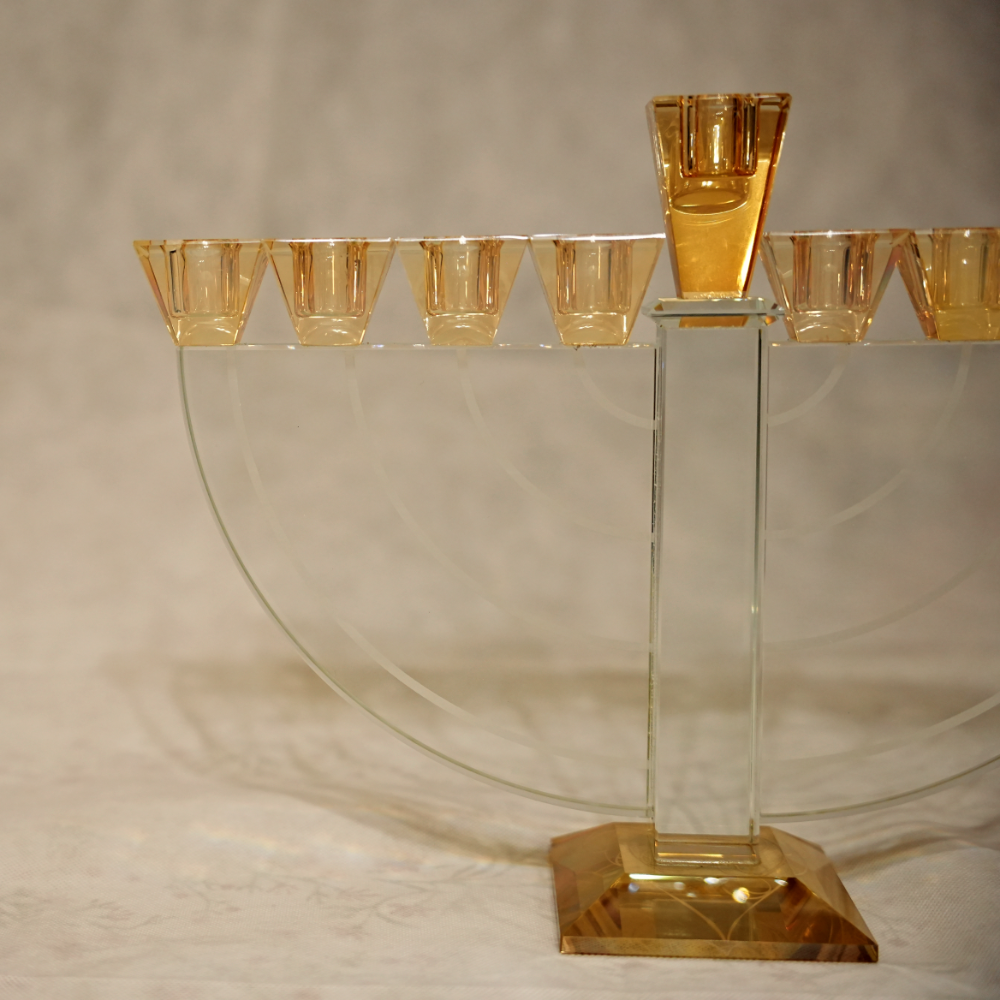 Coffret Hanoukia Design – Cristal K9 & Ambre – Architecture Moderne