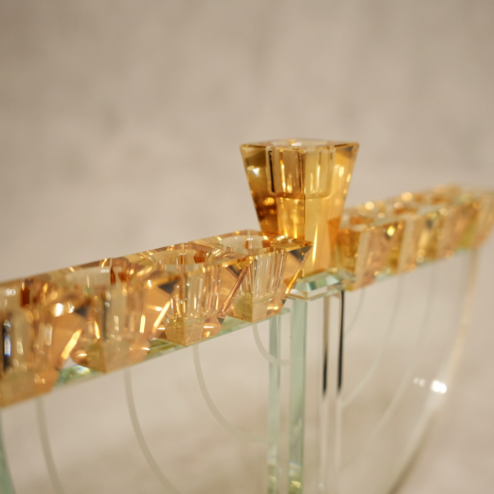 Coffret Hanoukia Design – Cristal K9 & Ambre – Architecture Moderne