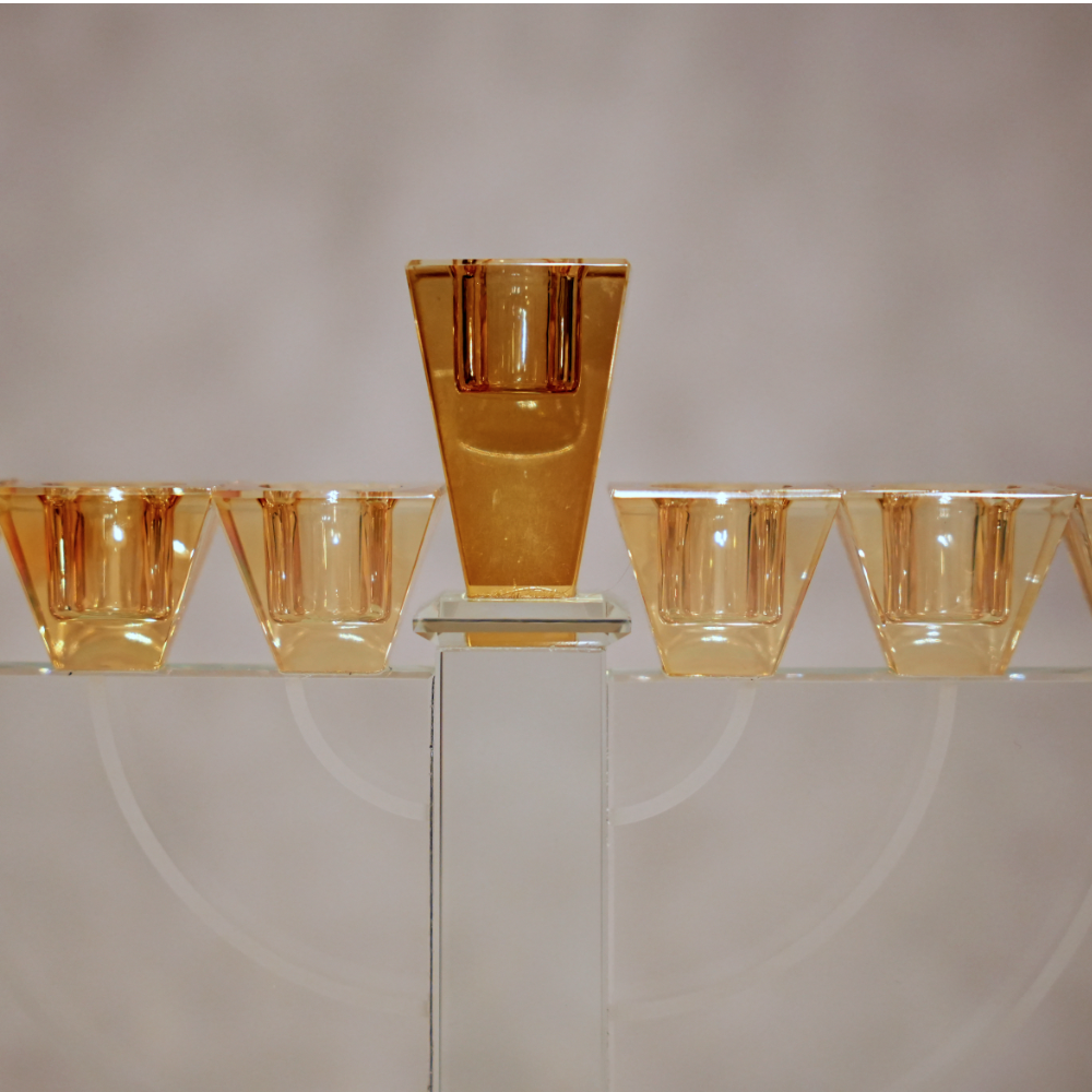 Coffret Hanoukia Design – Cristal K9 & Ambre – Architecture Moderne