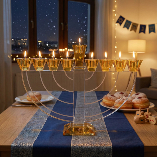 Coffret Hanoukia Design – Cristal K9 & Ambre – Architecture Moderne